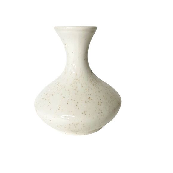 Vintage Speckled Ceramic Bird Floral Scene Small Vase - Picture 5 of 5